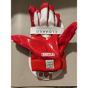 Battle Cloaked Football Gloves Adult Large Red White Clown Print 1GLCL0002 NEW